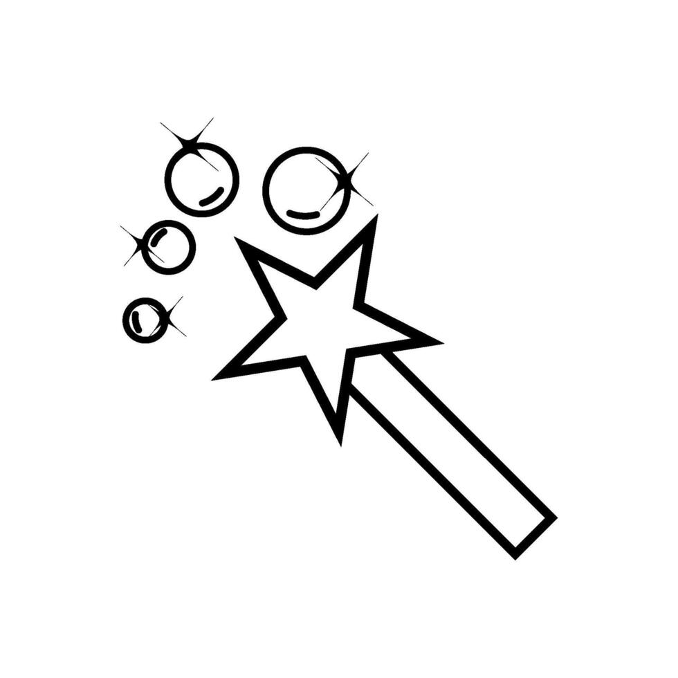 magician stick wizard  icon vector design template