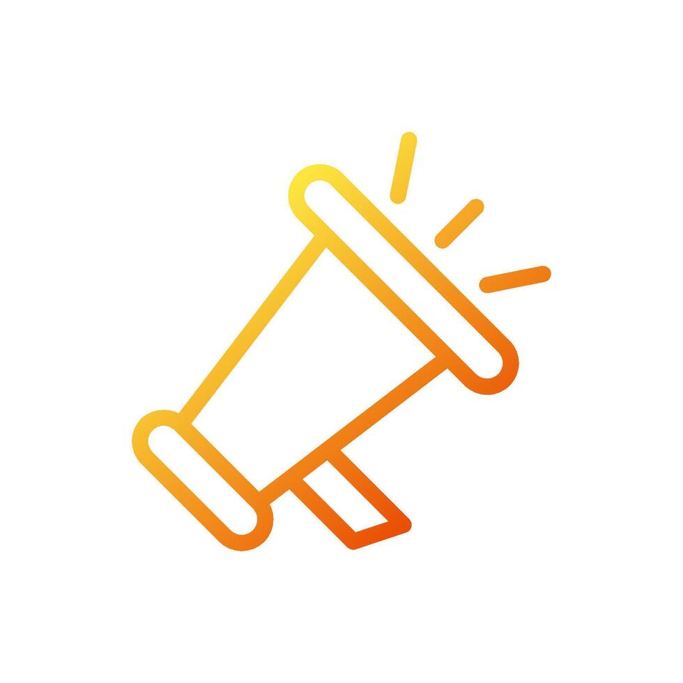 Megaphone icon gradient yellow orange business symbol illustration. vector