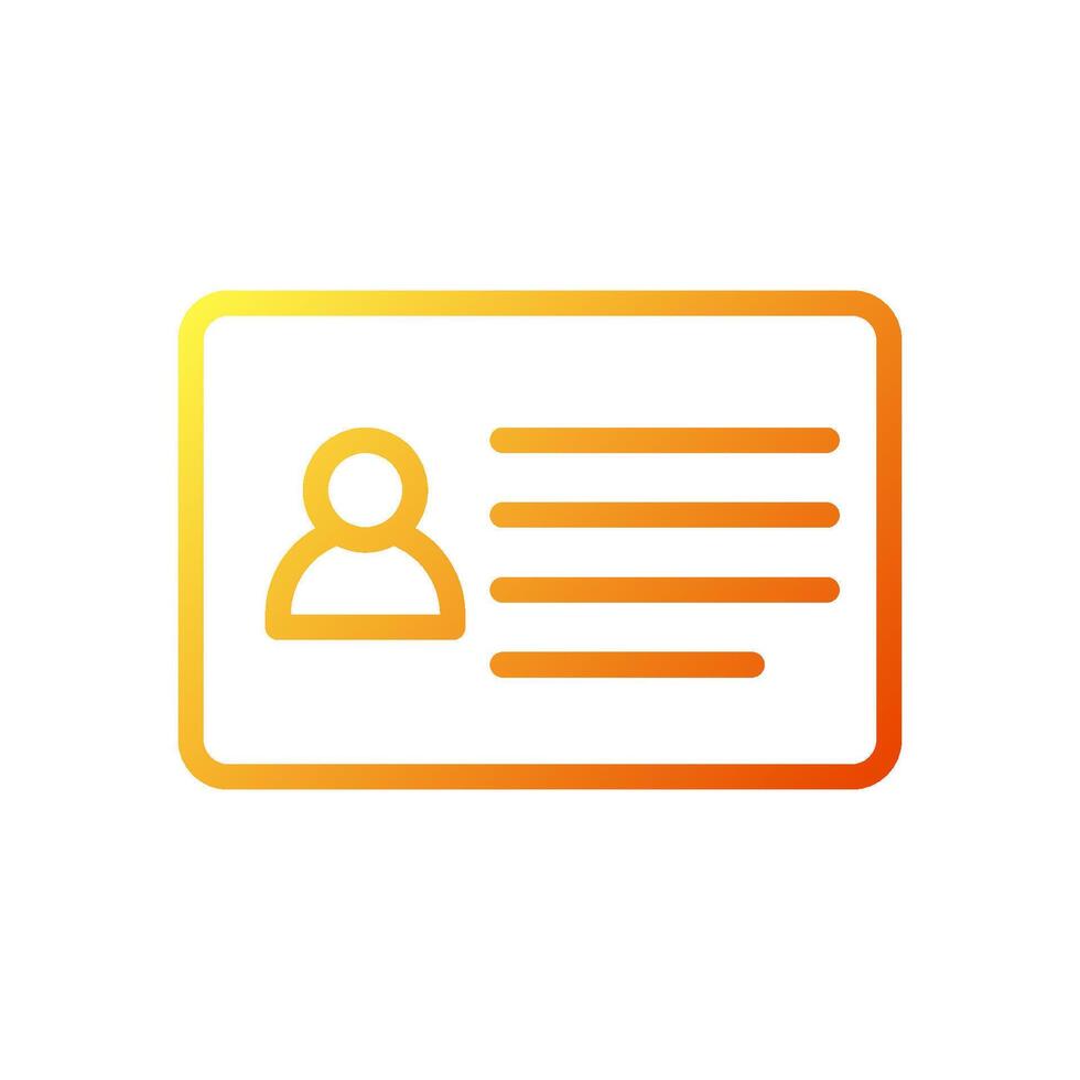Resume icon gradient yellow orange business symbol illustration. vector
