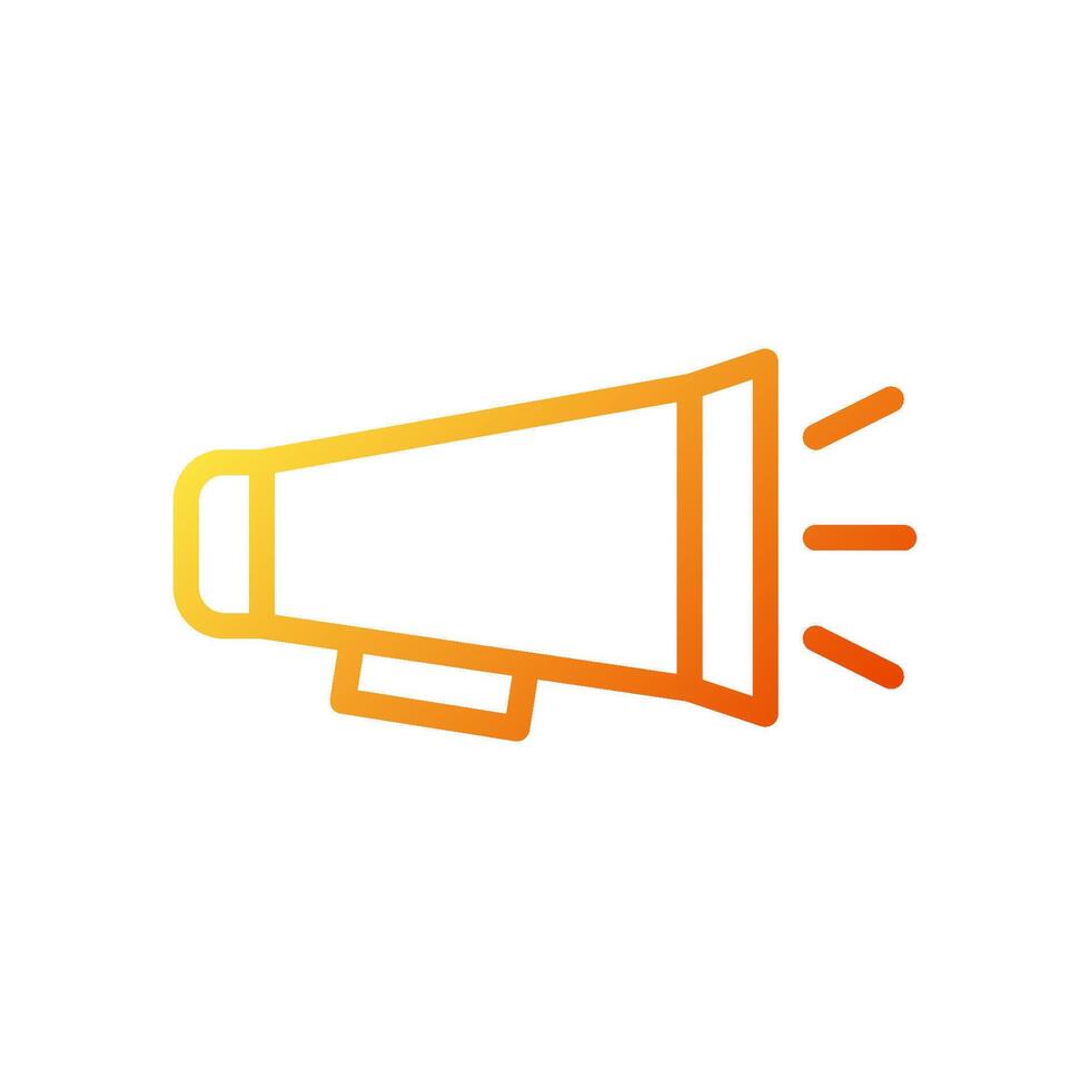 Megaphone icon gradient yellow orange business symbol illustration. vector