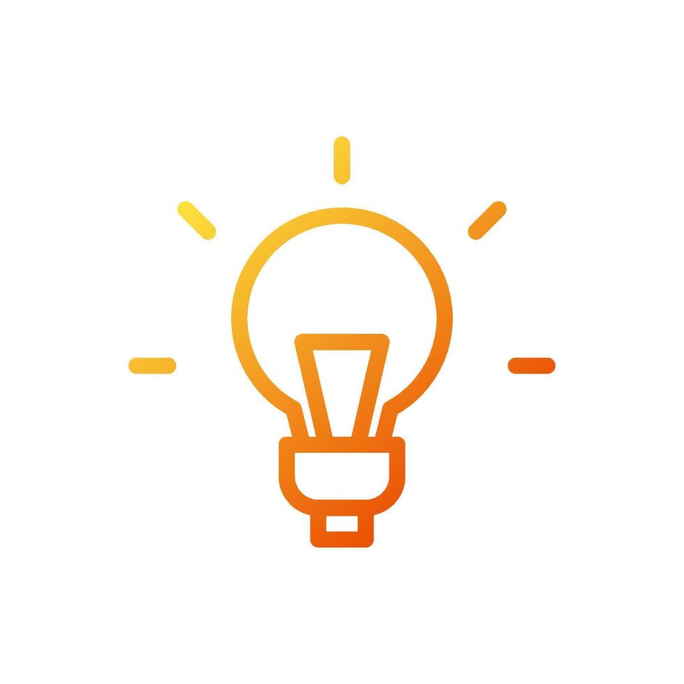 lámpara idea icono degradado amarillo naranja negocio símbolo ilustración. vector