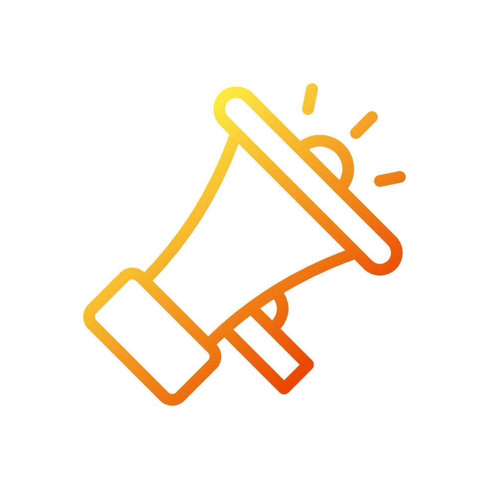 Megaphone icon gradient yellow orange business symbol illustration. vector