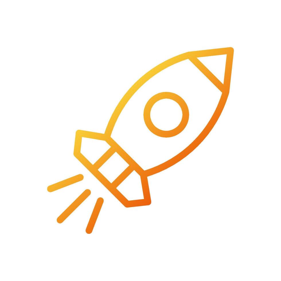 Rocket icon gradient yellow orange business symbol illustration. vector