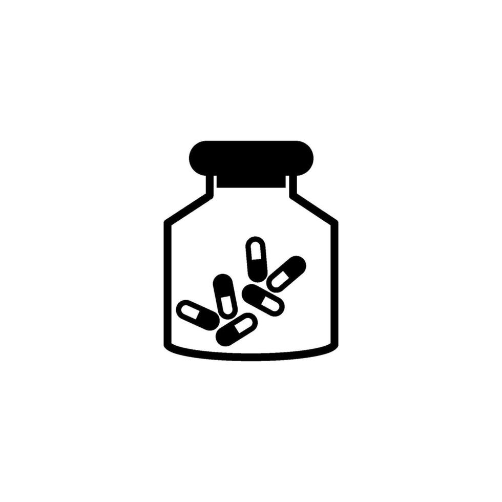 bottle of pill and capsule Medical  icon vector design template