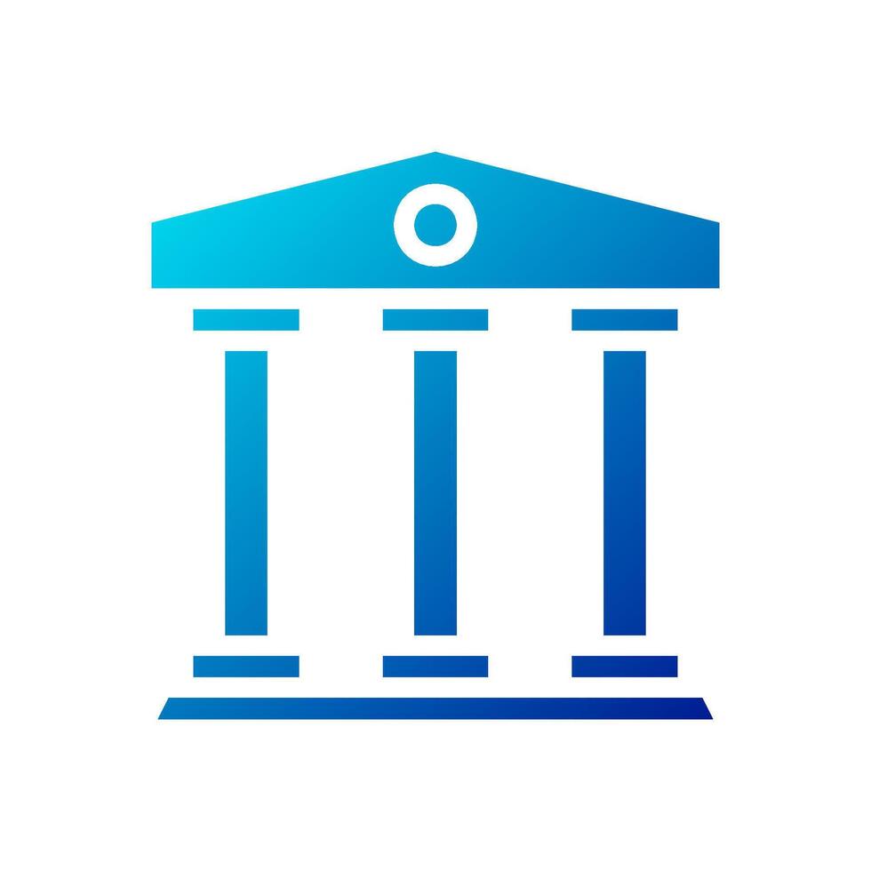 Banking icon solid gradient blue business symbol illustration. vector