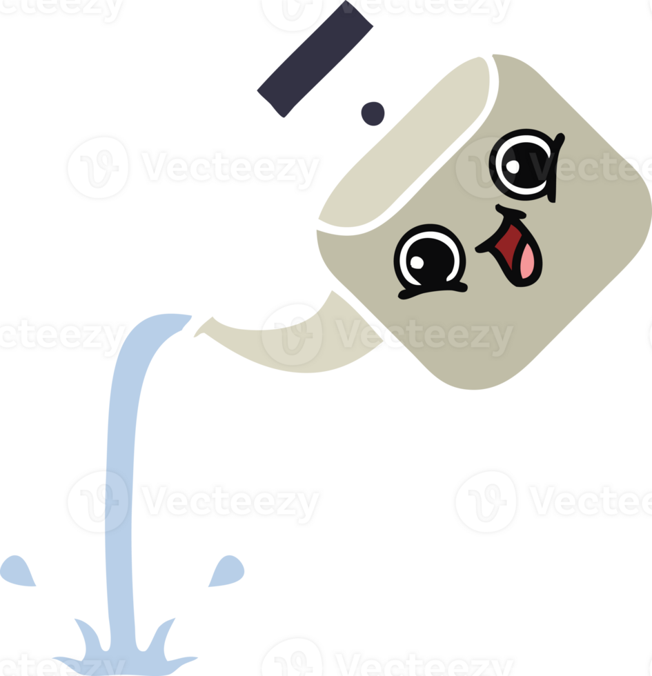 flat color retro cartoon of a pouring kettle png