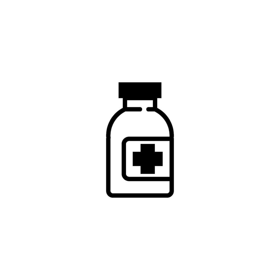 botella de píldora y cápsula médico icono vector diseño modelo