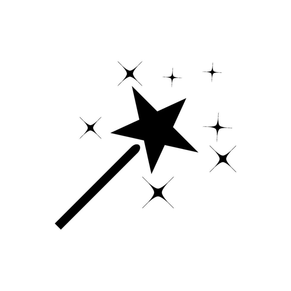 magician stick wizard  icon vector design template