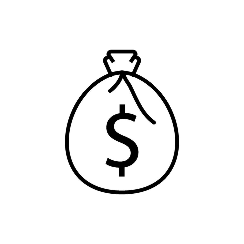 dollar money bag icon vector design template