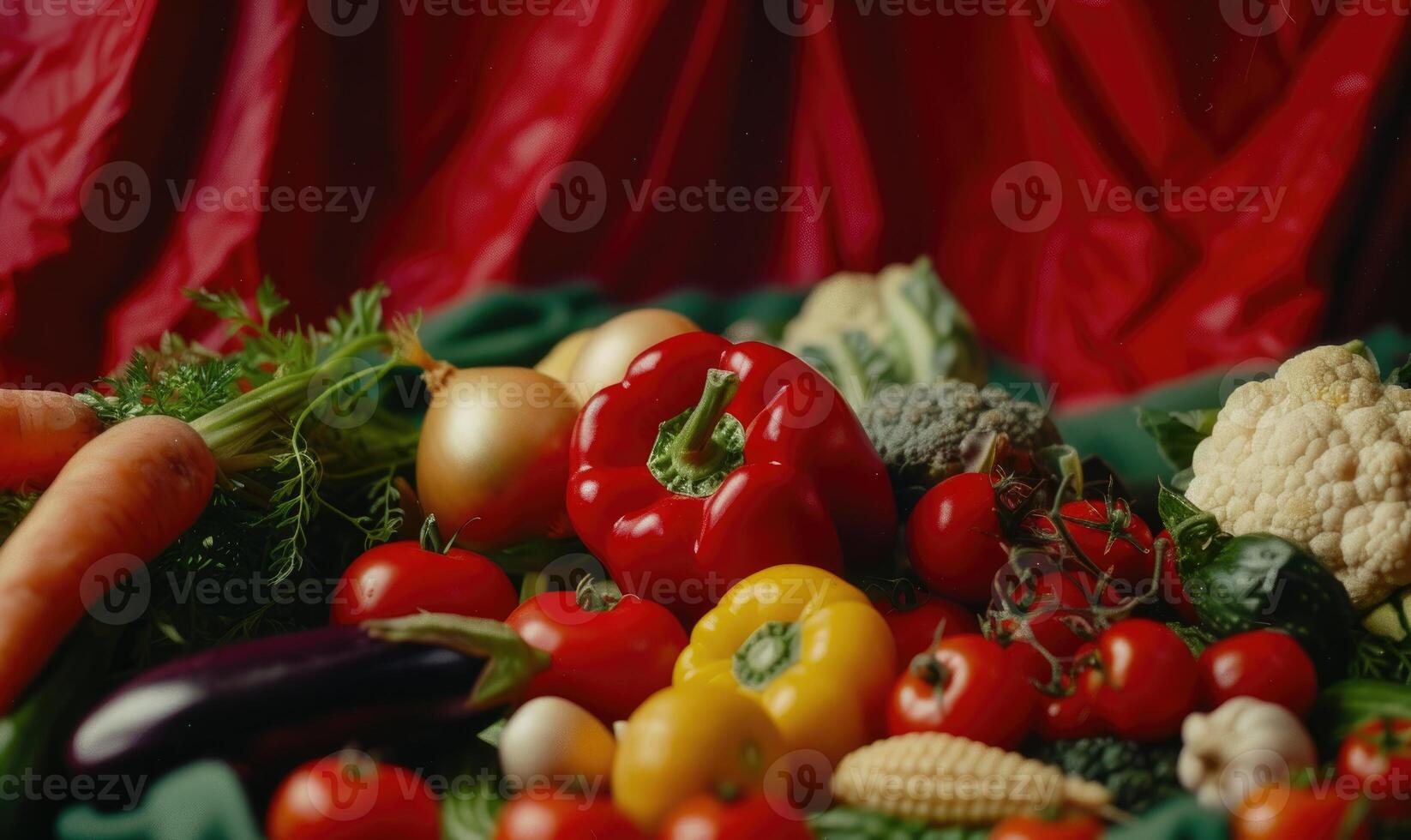 AI generated Fresh vegetables on the table. Selective focus. Food background. photo
