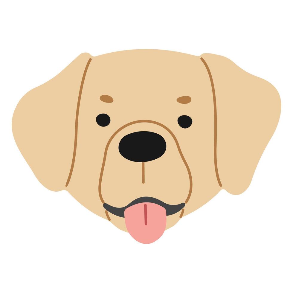 Golden Retriever Head 1 cute on a white background, vector illustration.