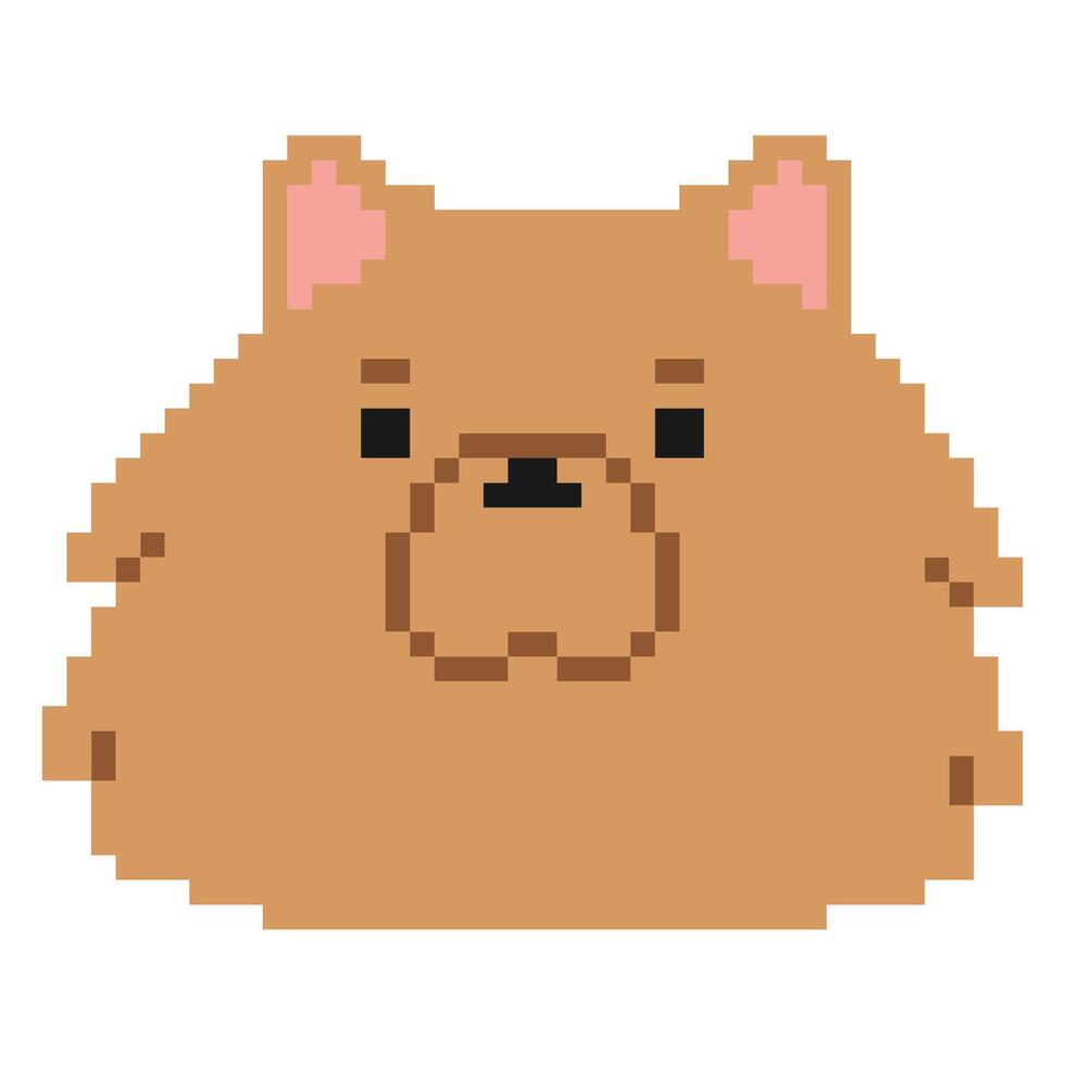Pomeranian Head Pixel 1 cute on a white background, vector illustration.