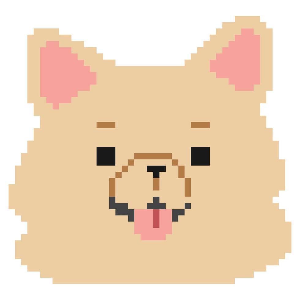 Chihuahua Head Pixel 2cute on a white background, vector illustration.