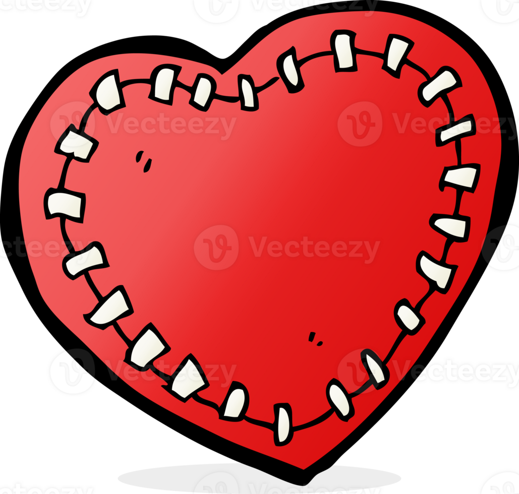 cartoon stitched heart png