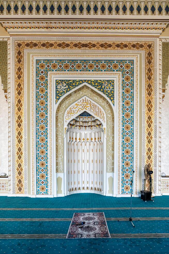 Tashkent, Uzbekistan-august 11, 2023-inside the Khazrati Imam Mosque in the Hazrati Imam complex during a sunny day. photo