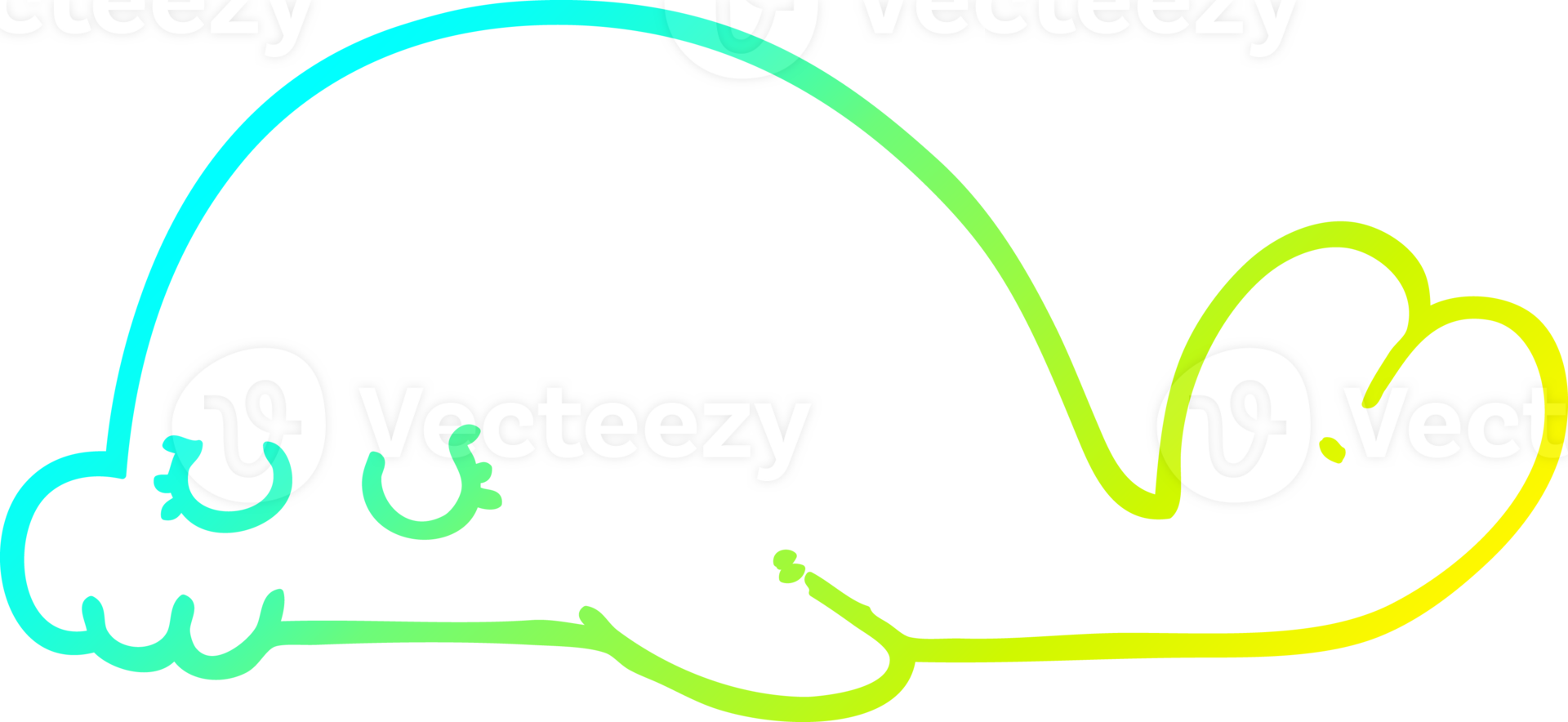 cold gradient line drawing of a cartoon seal png