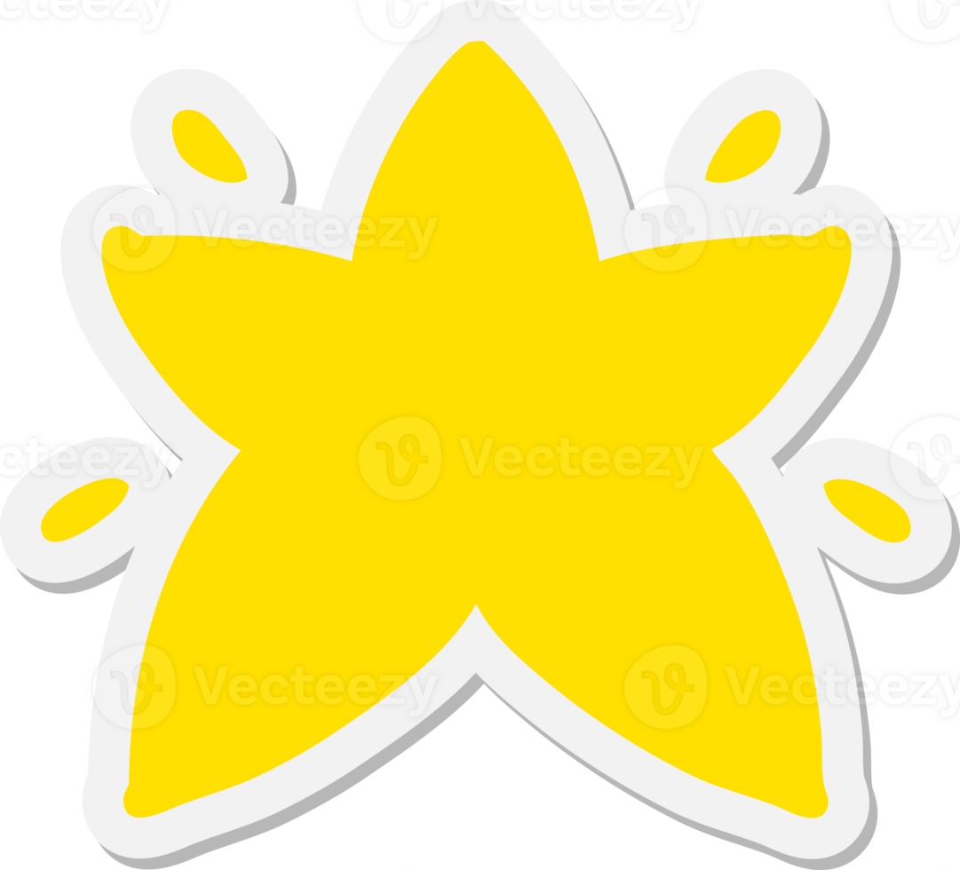 shining star shape sticker png