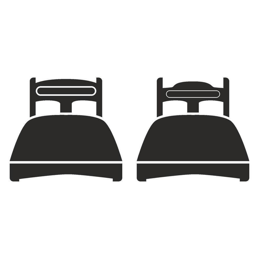 double bed  icon vector design template