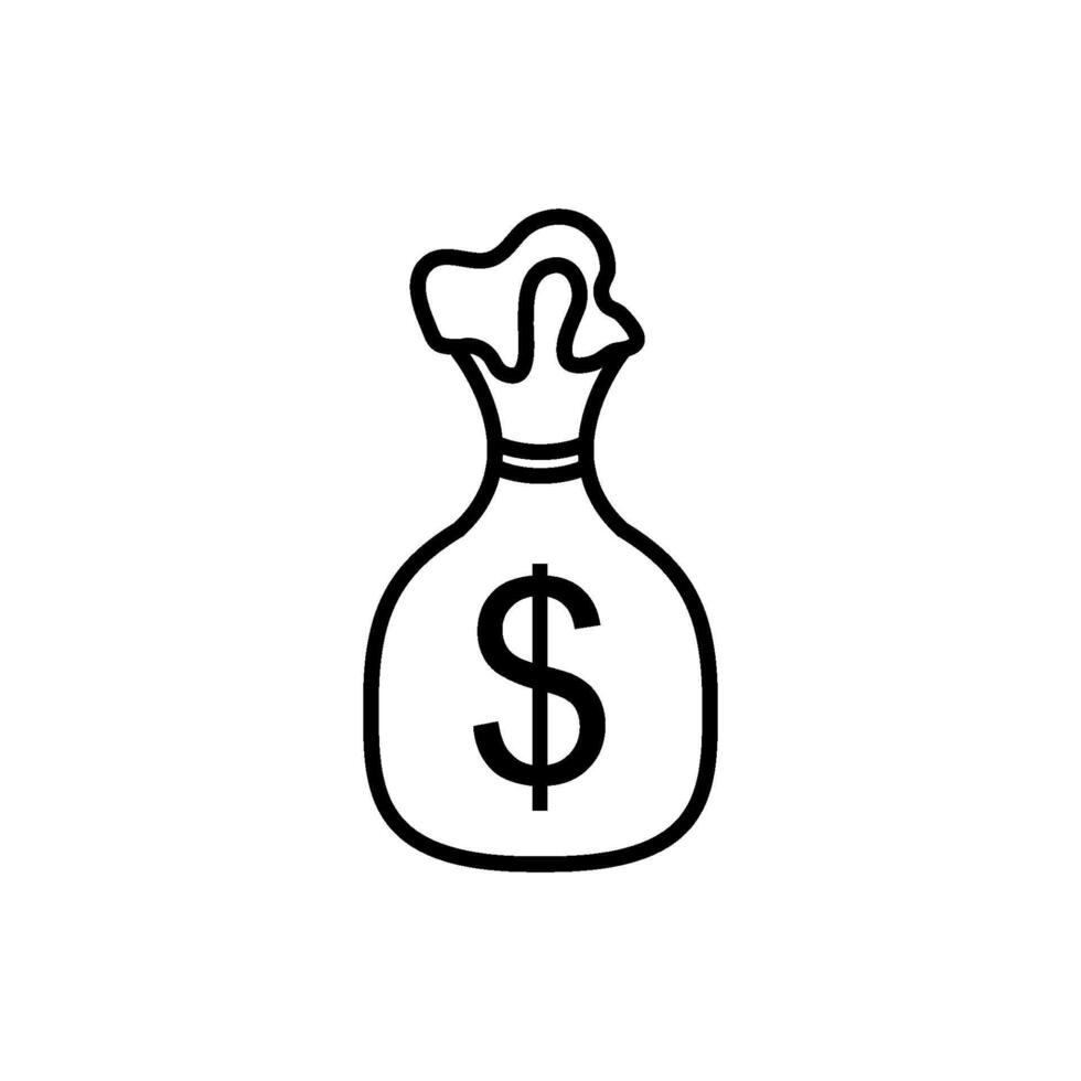 dólar dinero bolso icono vector diseño modelo