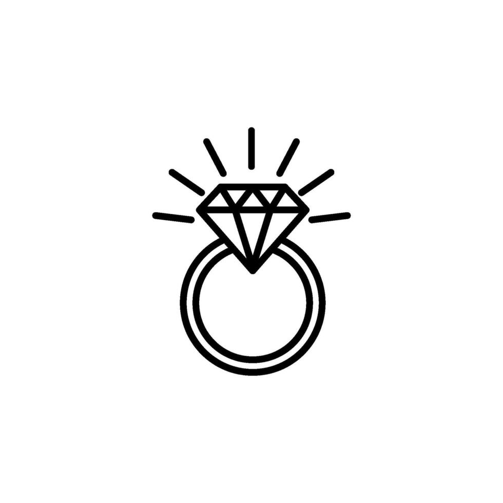 anillo diamante icono vector diseño plantillas