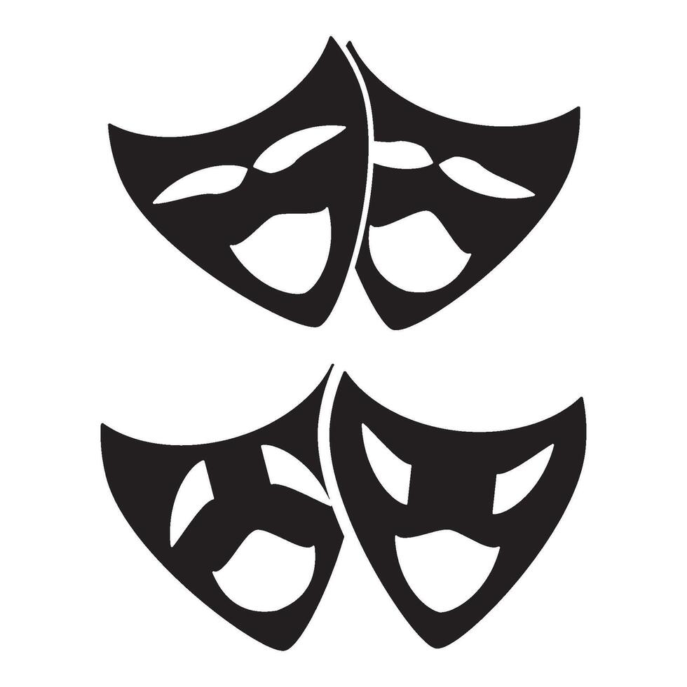 theater mask icon vector design templates