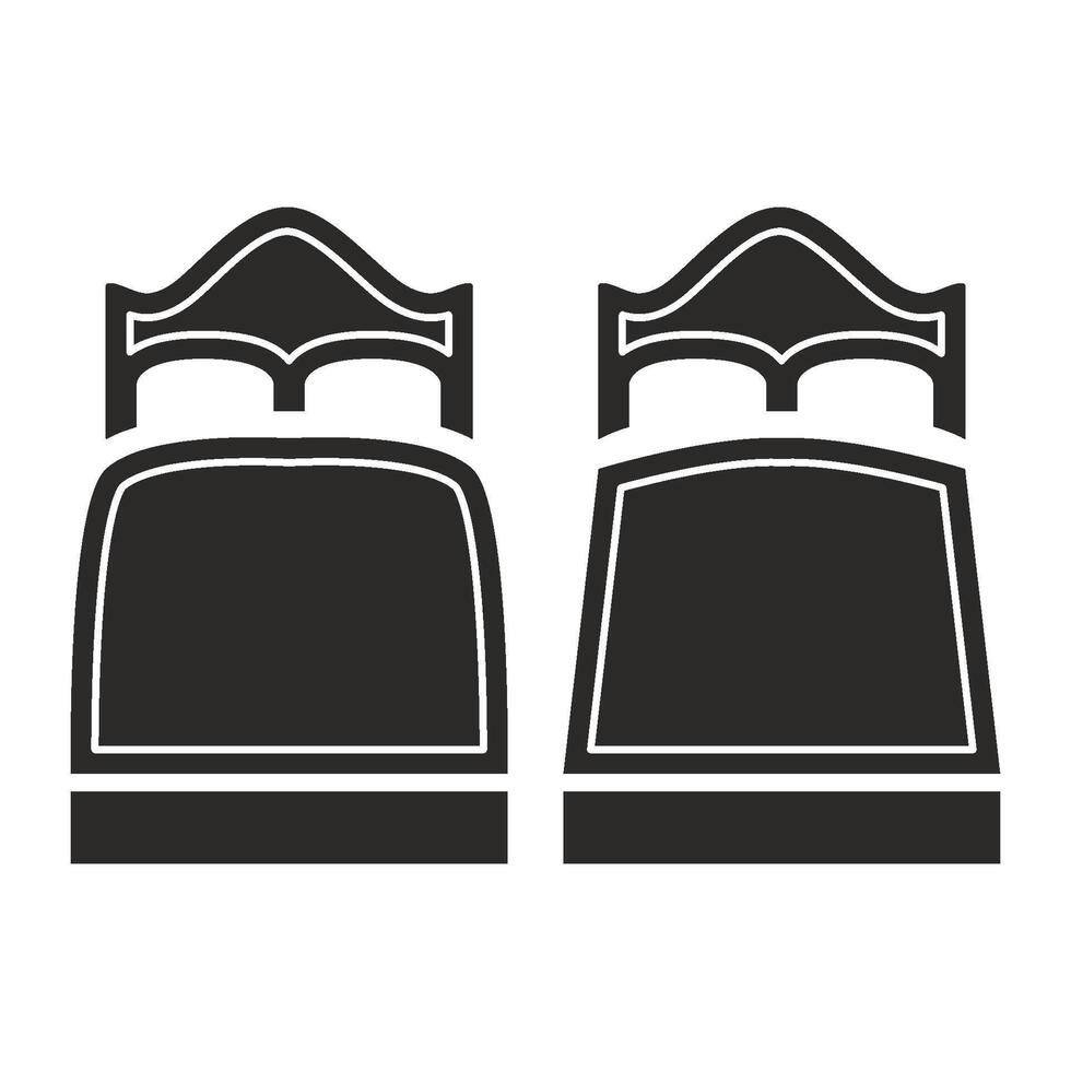 double bed  icon vector design template