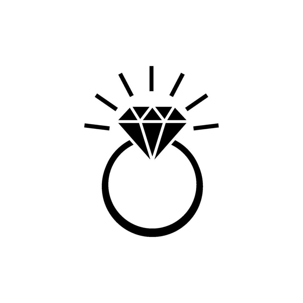 anillo diamante icono vector diseño plantillas