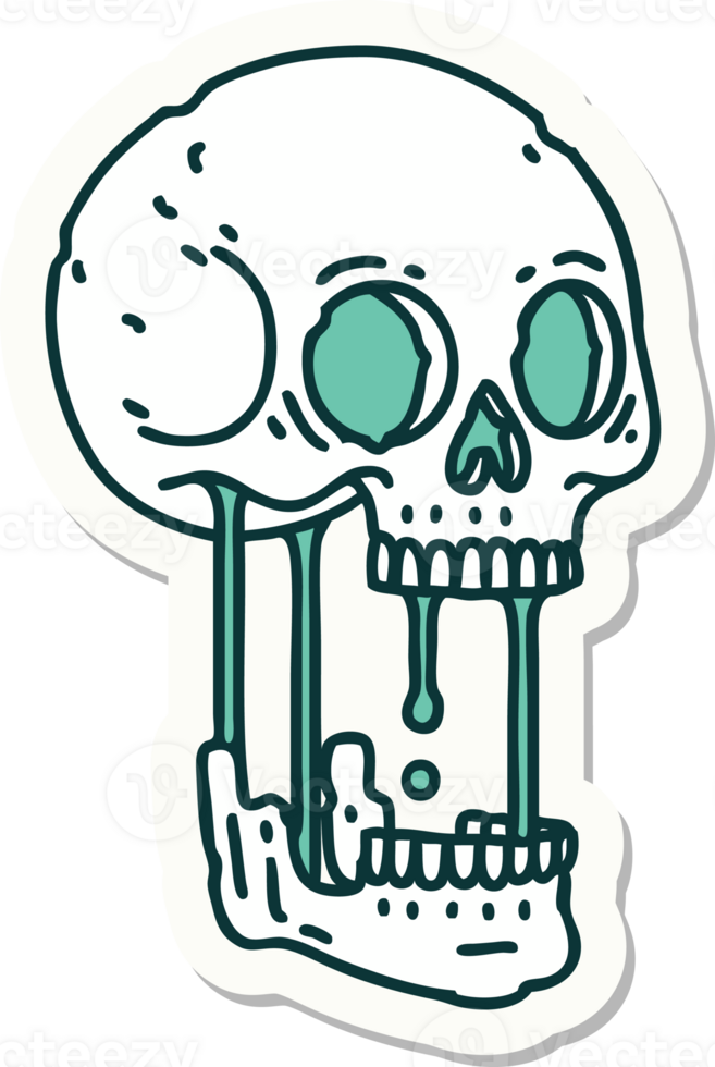 sticker of tattoo in traditional style of a skull png