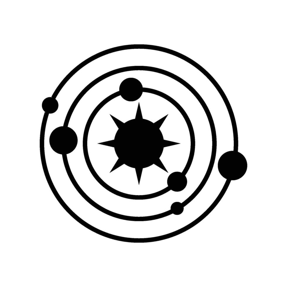 galaxy planet and satellite icon vector design template
