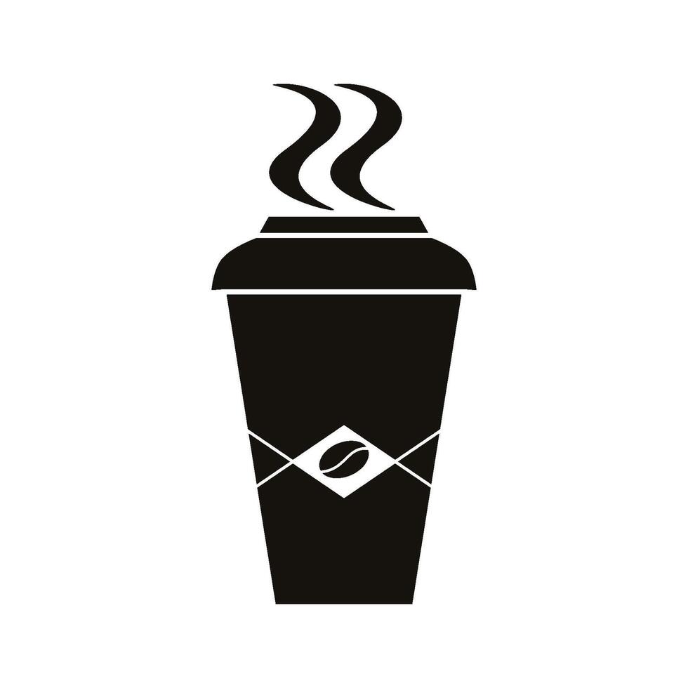 cup glass muc of coffie hot drink icon vector design template
