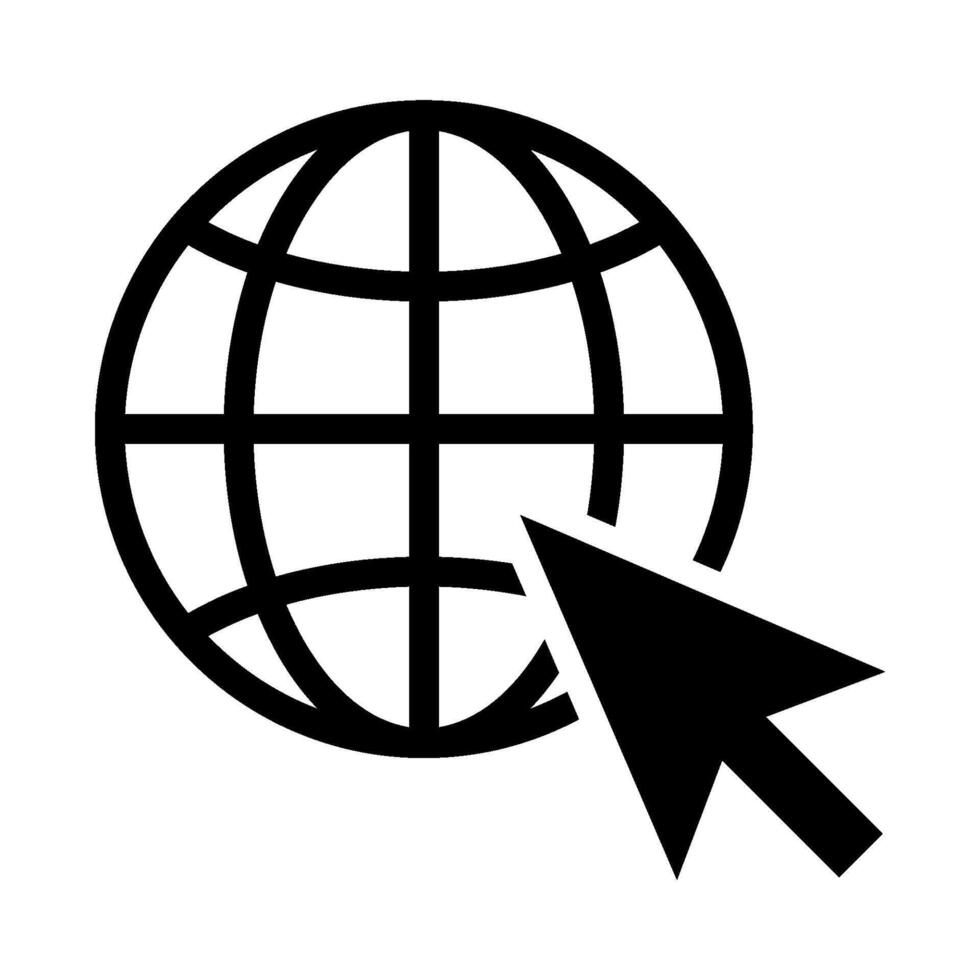 globe internet website icon vector template