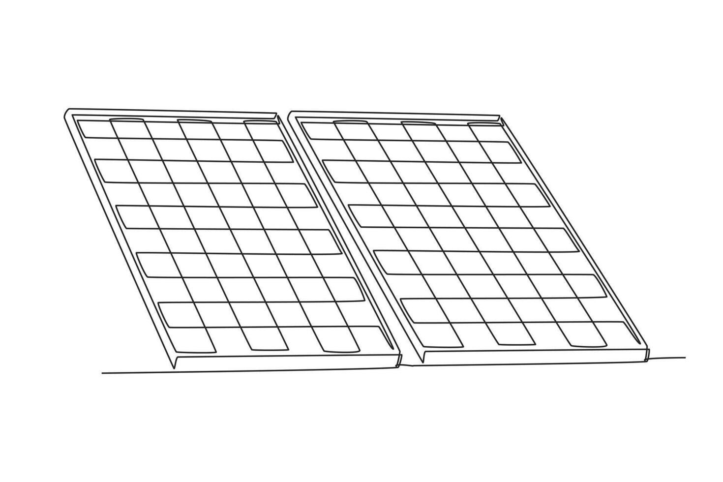 One continuous line drawing of  green technology concept. Doodle vector illustration in simple linear style.