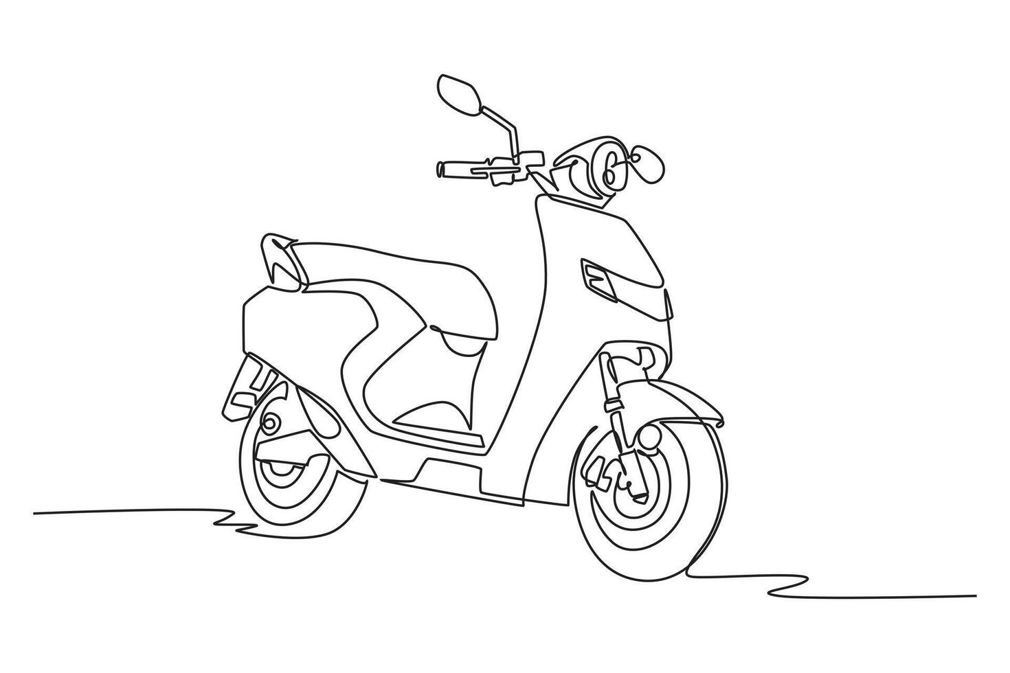 One continuous line drawing of  green technology concept. Doodle vector illustration in simple linear style.