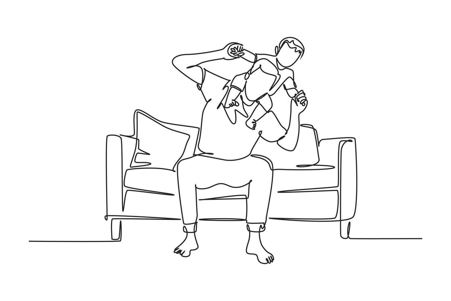 One continuous line drawing of spending time together concept. Doodle vector illustration in simple linear style.