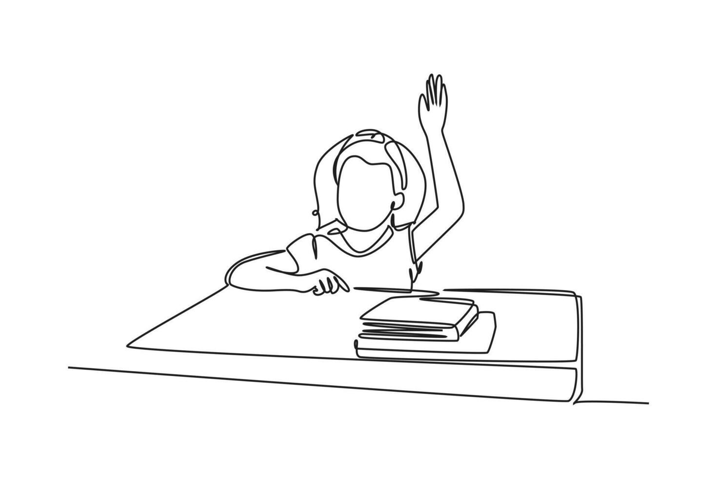 Continuous one line drawing Concept of studying in class and lab. Doodle vector illustration.