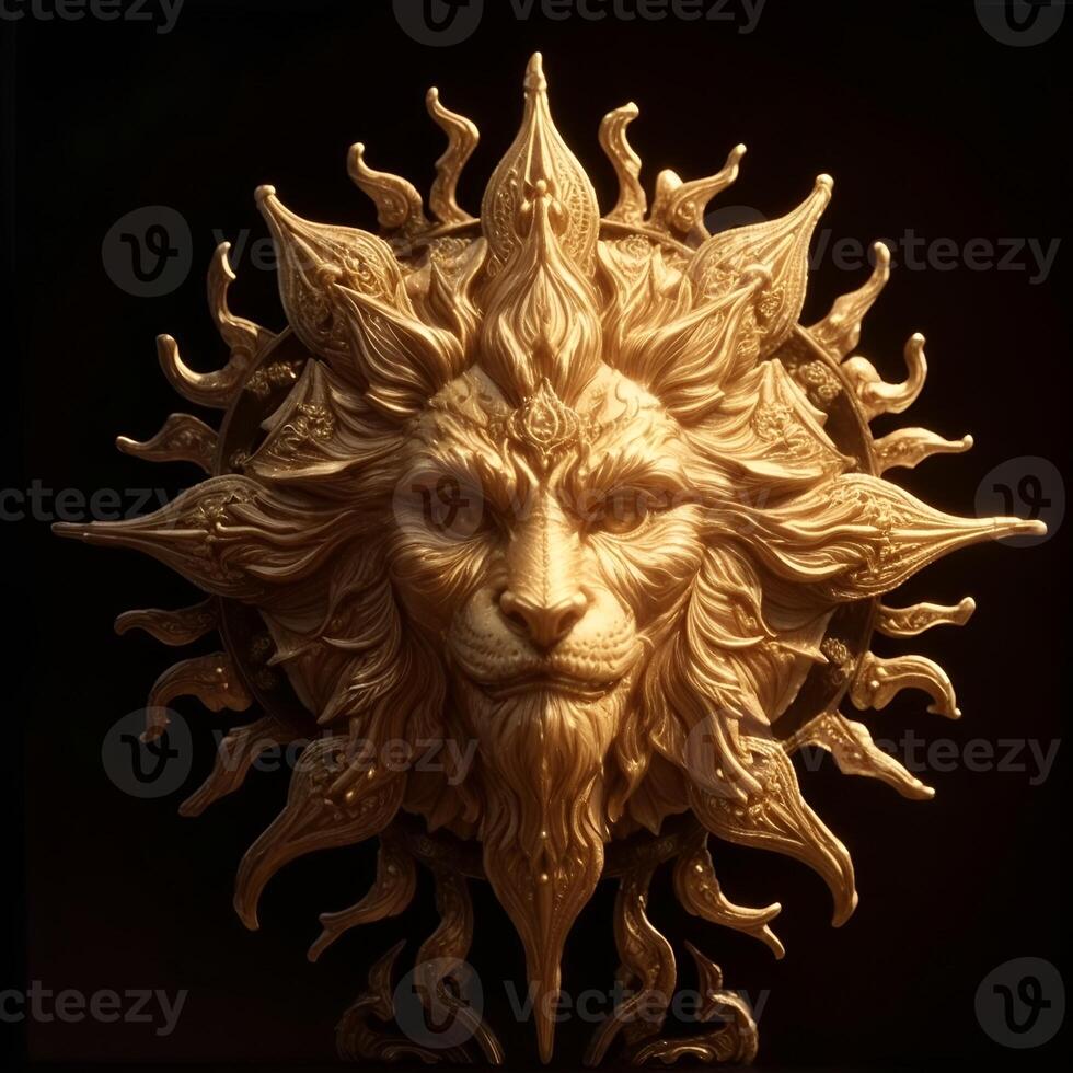 Abstract decorative mask of a non-existent creature. Fashionable background for design projects. Illustrations created using artificial intelligence. Illustrations and Clip Art AI generated. photo