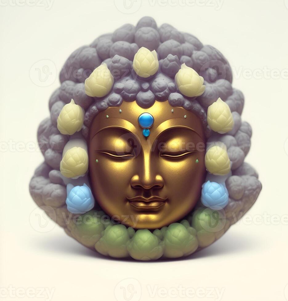 Abstract decorative mask of a non-existent creature. Fashionable background for design projects. Illustrations created using artificial intelligence. Illustrations and Clip Art AI generated. photo