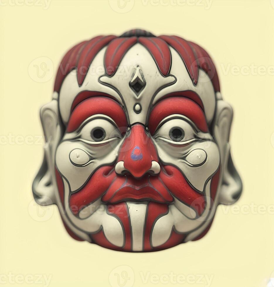 Abstract decorative mask of a non-existent creature. Fashionable background for design projects. Illustrations created using artificial intelligence. Illustrations and Clip Art AI generated. photo