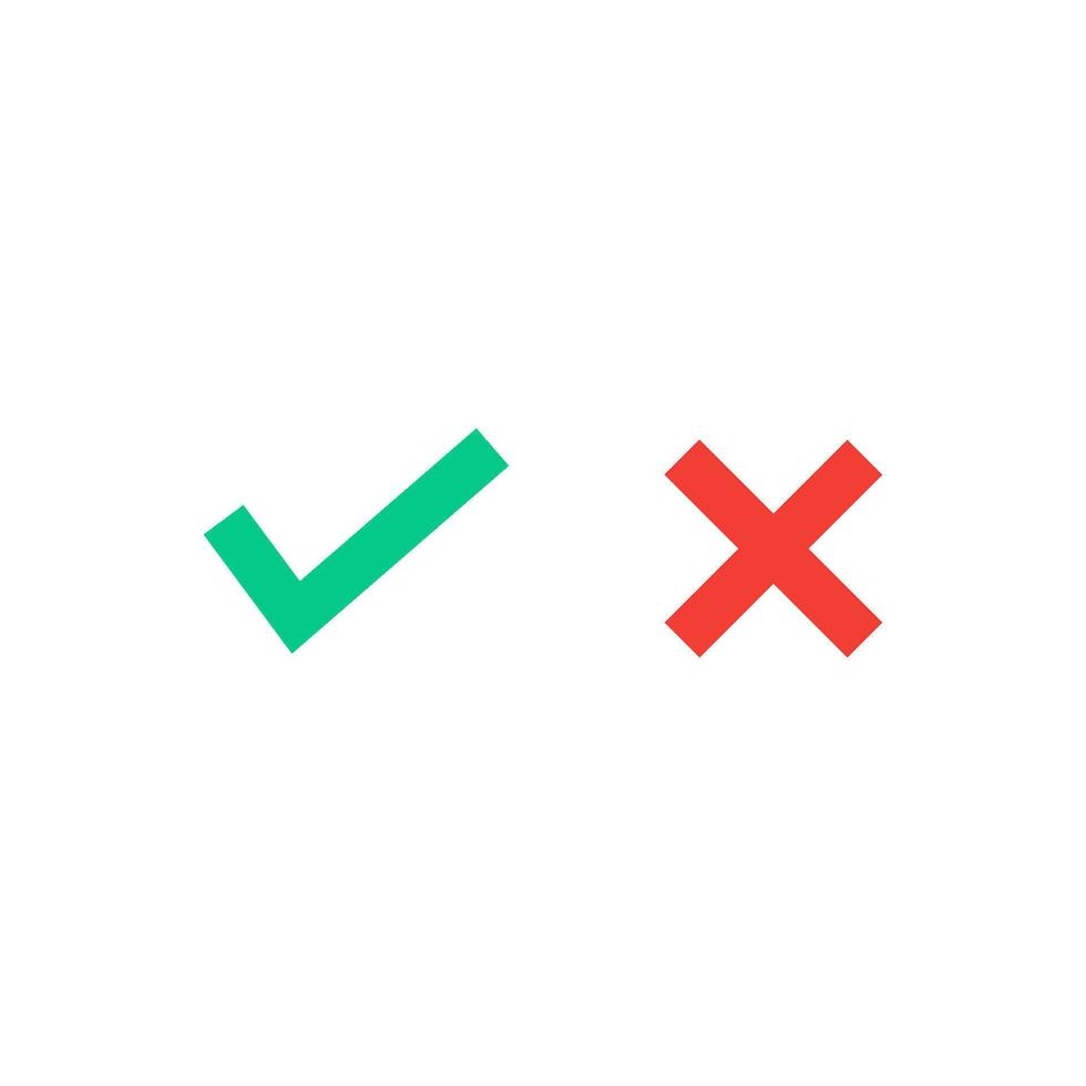 Check Mark of cross icon vector design templates