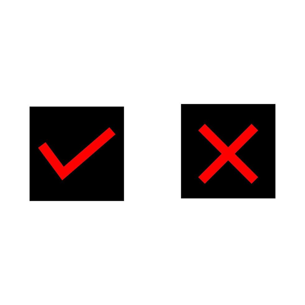 Check Mark of cross icon vector design templates