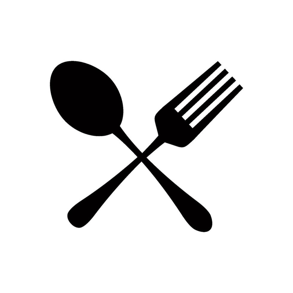 cuchara y tenedor icono vector diseño modelo
