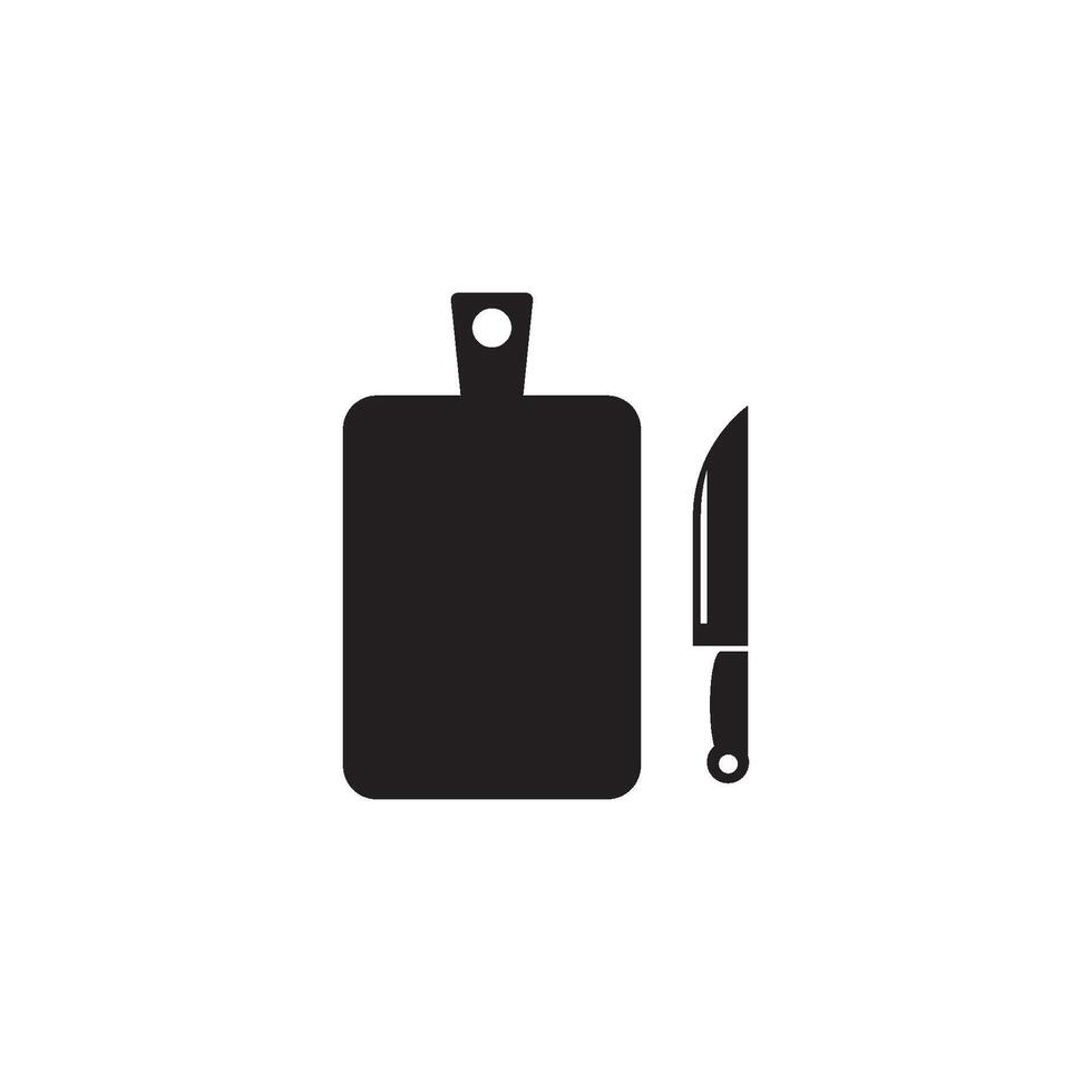 knife and cutting board Icon Vector Design Template