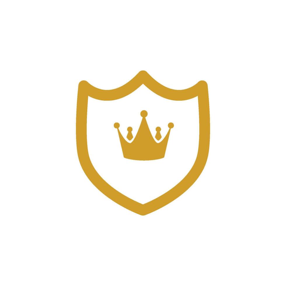 gold shield and king  icon vector design template