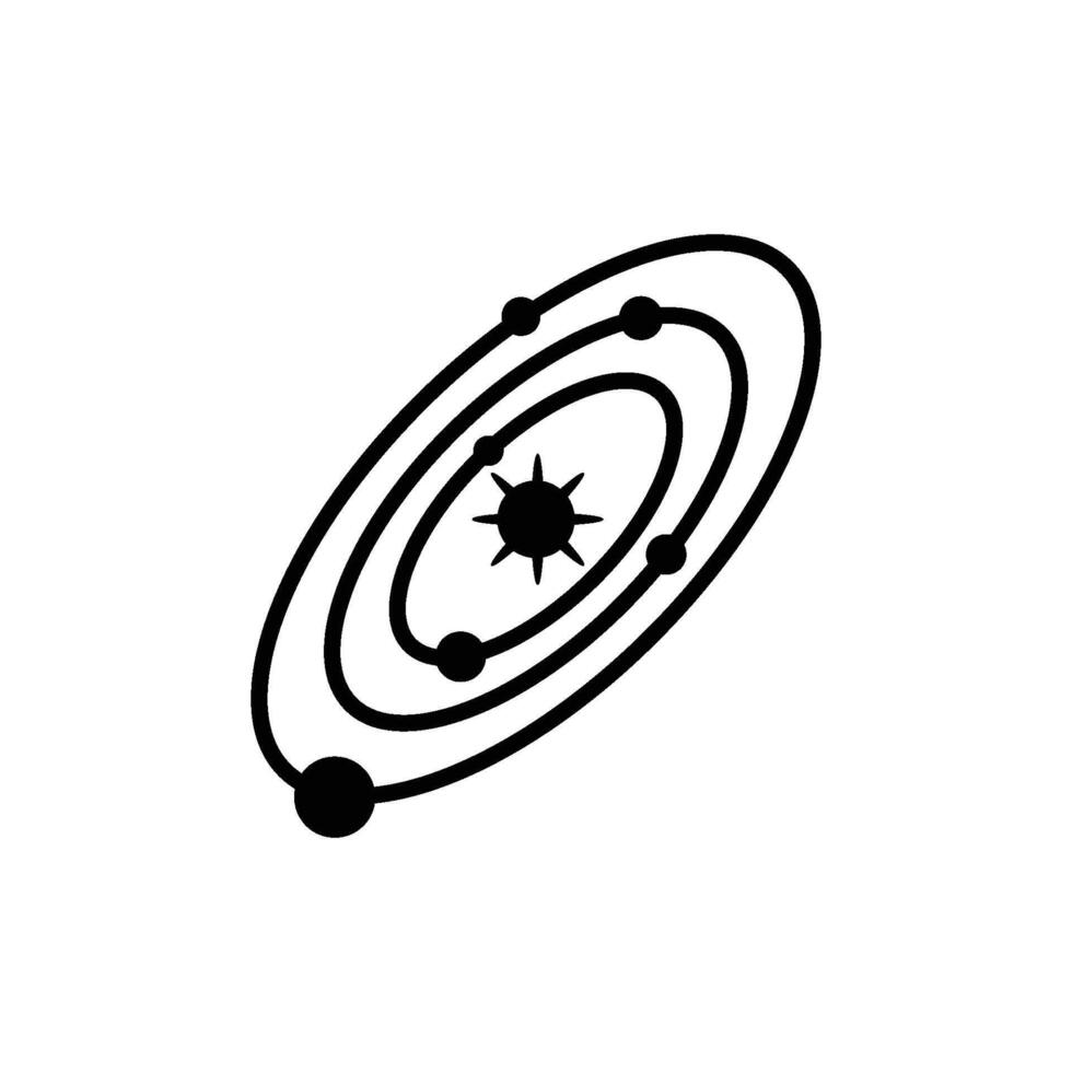 galaxia planeta y satélite icono vector diseño modelo