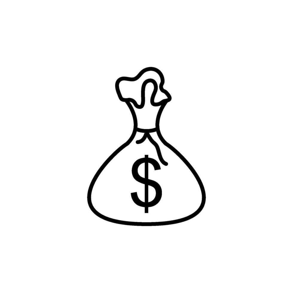 dólar dinero bolso icono vector diseño modelo