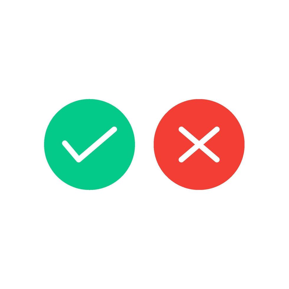 Check Mark of cross icon vector design templates