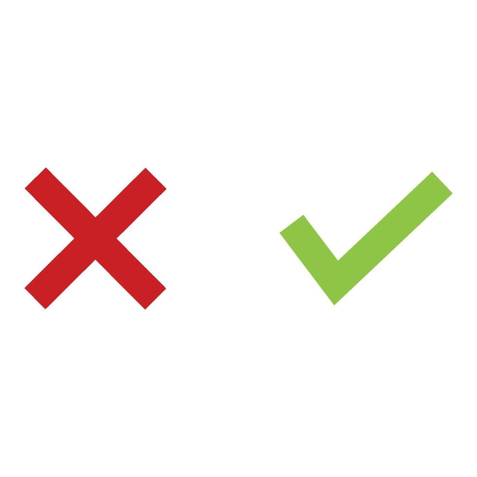 Check Mark of cross icon vector design templates