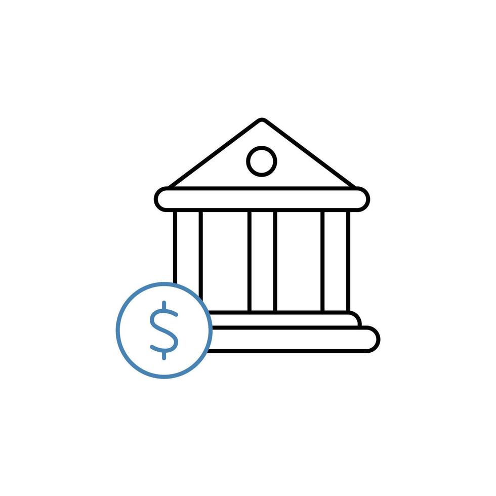 bank concept line icon. Simple element illustration. bank concept outline symbol design. vector