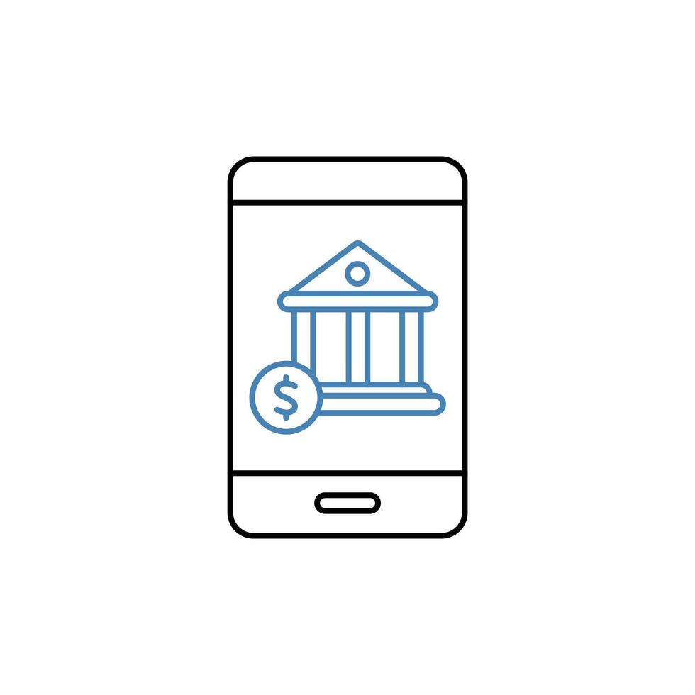 mobile banking concept line icon. Simple element illustration. mobile banking concept outline symbol design. vector