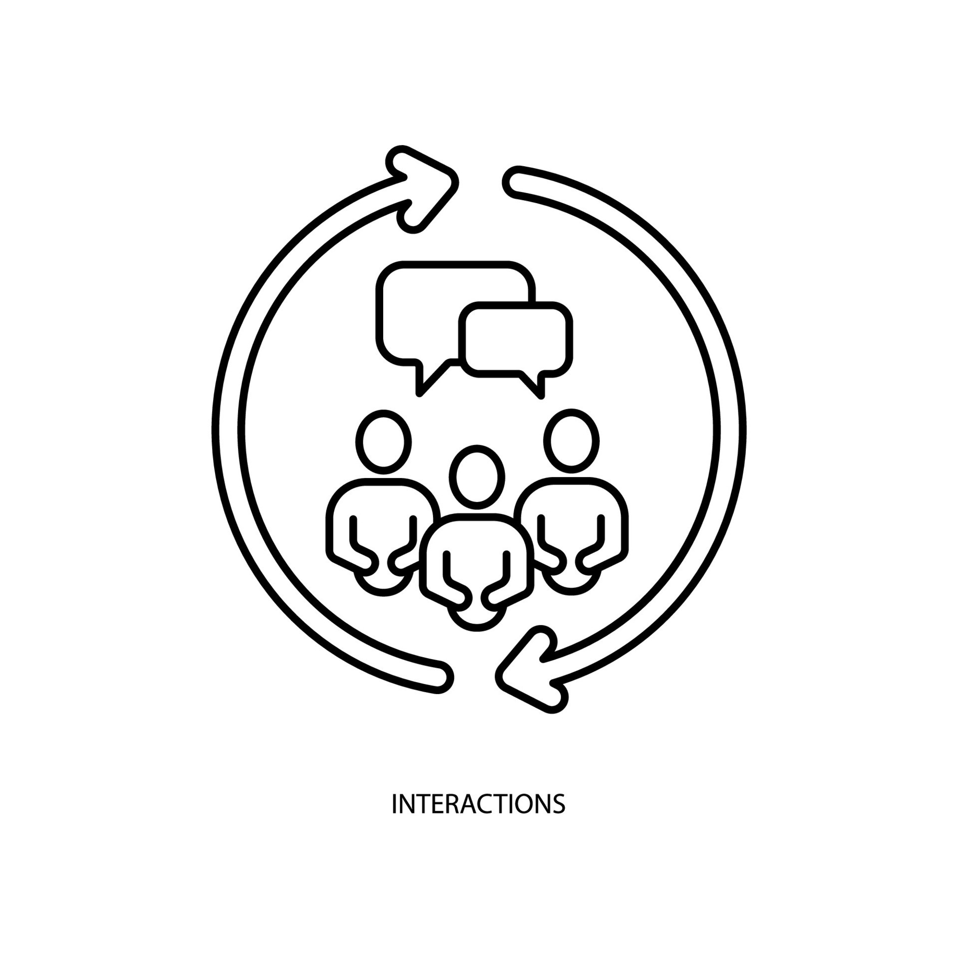 interactions concept line icon. Simple element illustration ...